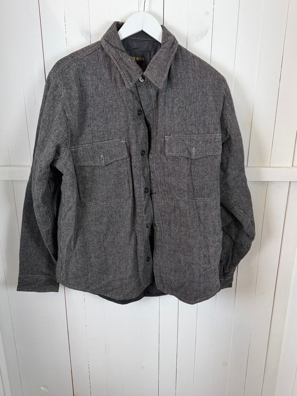 BUCK MASON Wool Pea Coat Jacket Gray Men's Size L NWT